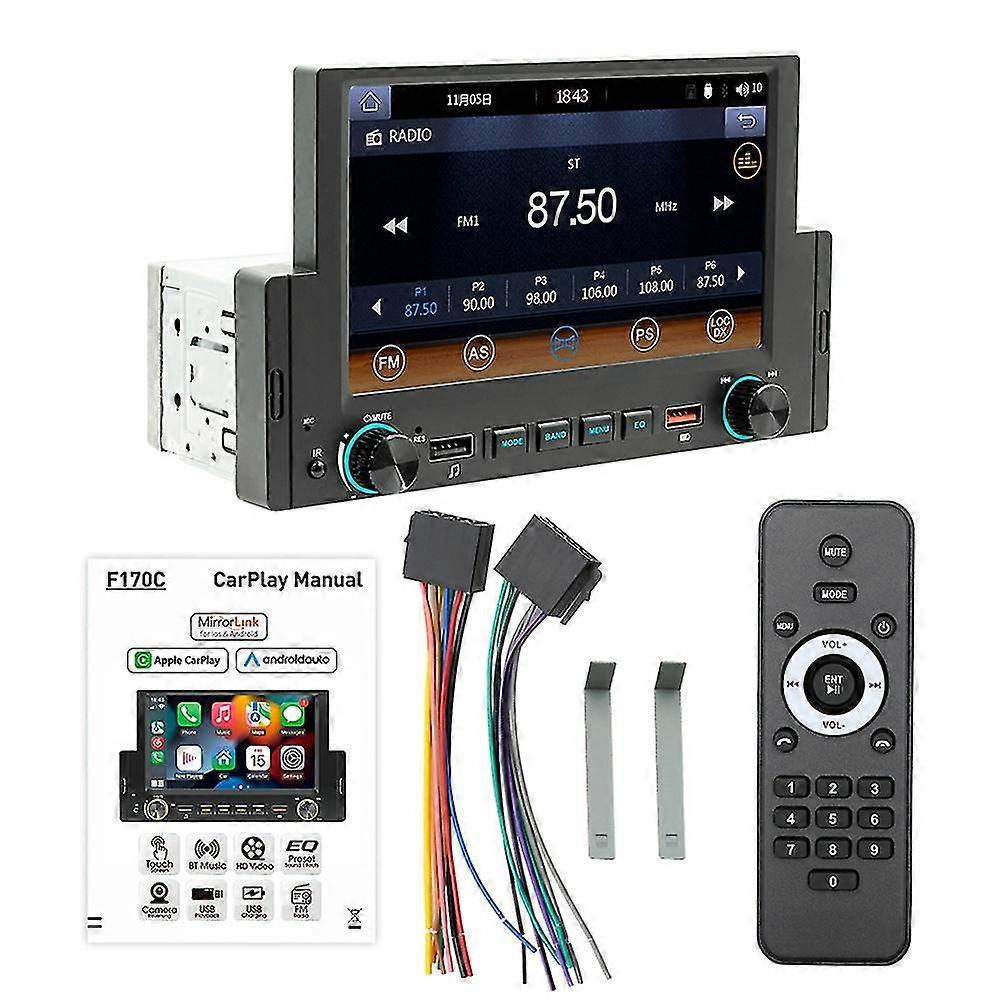 1din 6.2inch Screen Carplay Android-auto Radio Car Stereo Bluetooth Mp5 Player 2usb Fm Receiver Hea