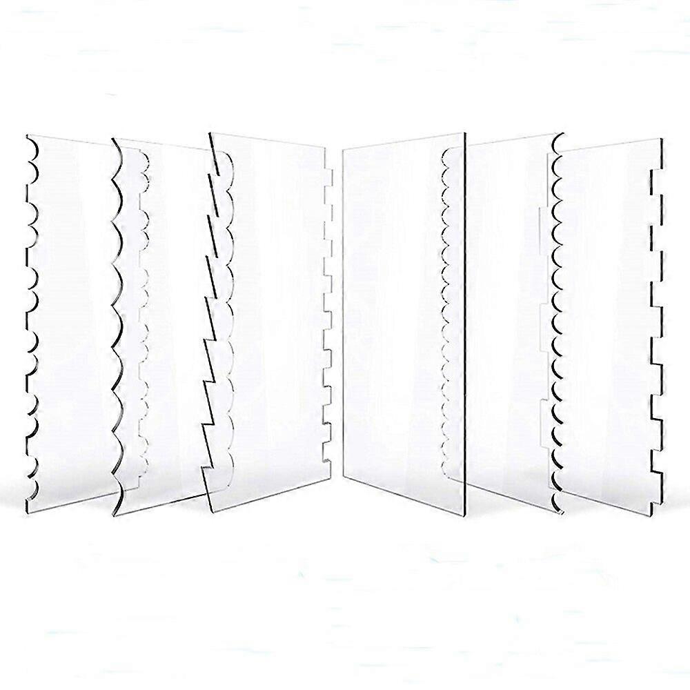 Cake Smoother Tools 6 Piece Acrylic Scraper Set for Elegant Cake Decoration
