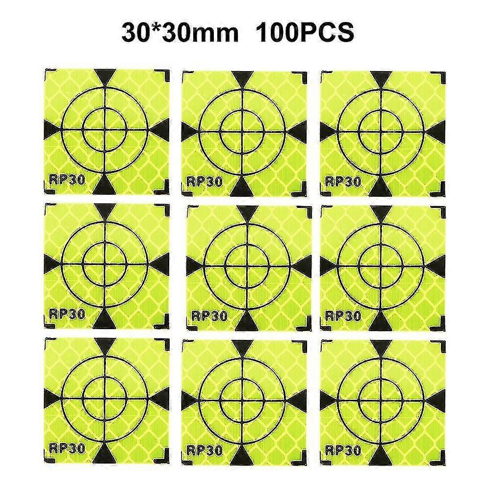 100pcs Reflector Sheet Reflective Tape Target Total Station Reflector Target Reflective Sticker Reflecto Target 20/30/40/50/60mm -jx