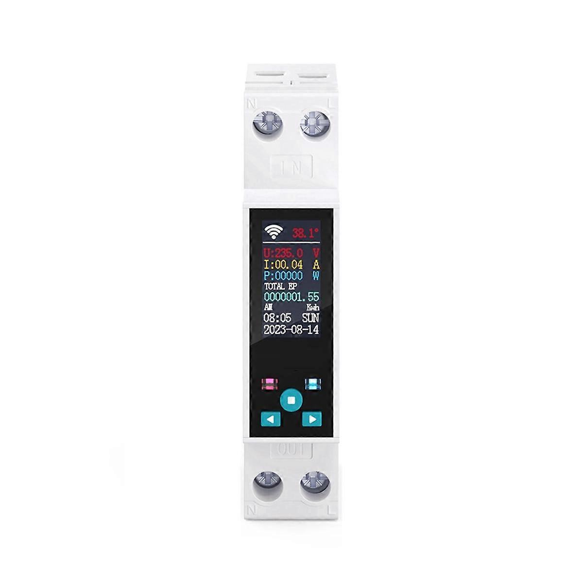 50A Tuya WIFI Smart Switch Stroomonderbreker LCD Energiemeter KWh Power Metering Relais Afstandsbediening Smart Life