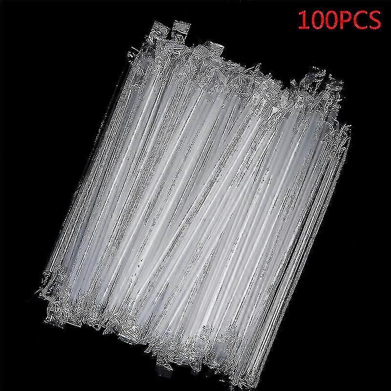100pc Clear Individually Wrapped Drinking Pp Straws Drinks Straws Party Supplies A