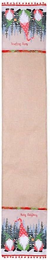 Christmas Snowman Table Runner, Christmas Forest Pattern, Elegant Holiday Decor-A