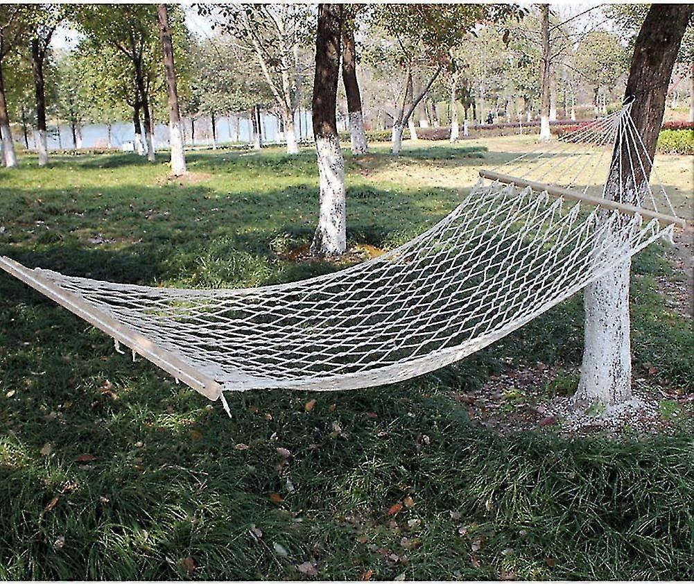 Outdoor Mesh Hammock, Single Adult Child Hanging Swing Tree Sleeping Net Hammock Plus Cotton Rope Super Light 80200cm,white