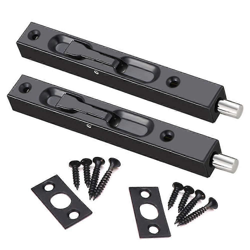 Bolt Protector Hidden Sliding Bolt Lock - 6 Inch Hidden Security Door Lock (2 Pieces)