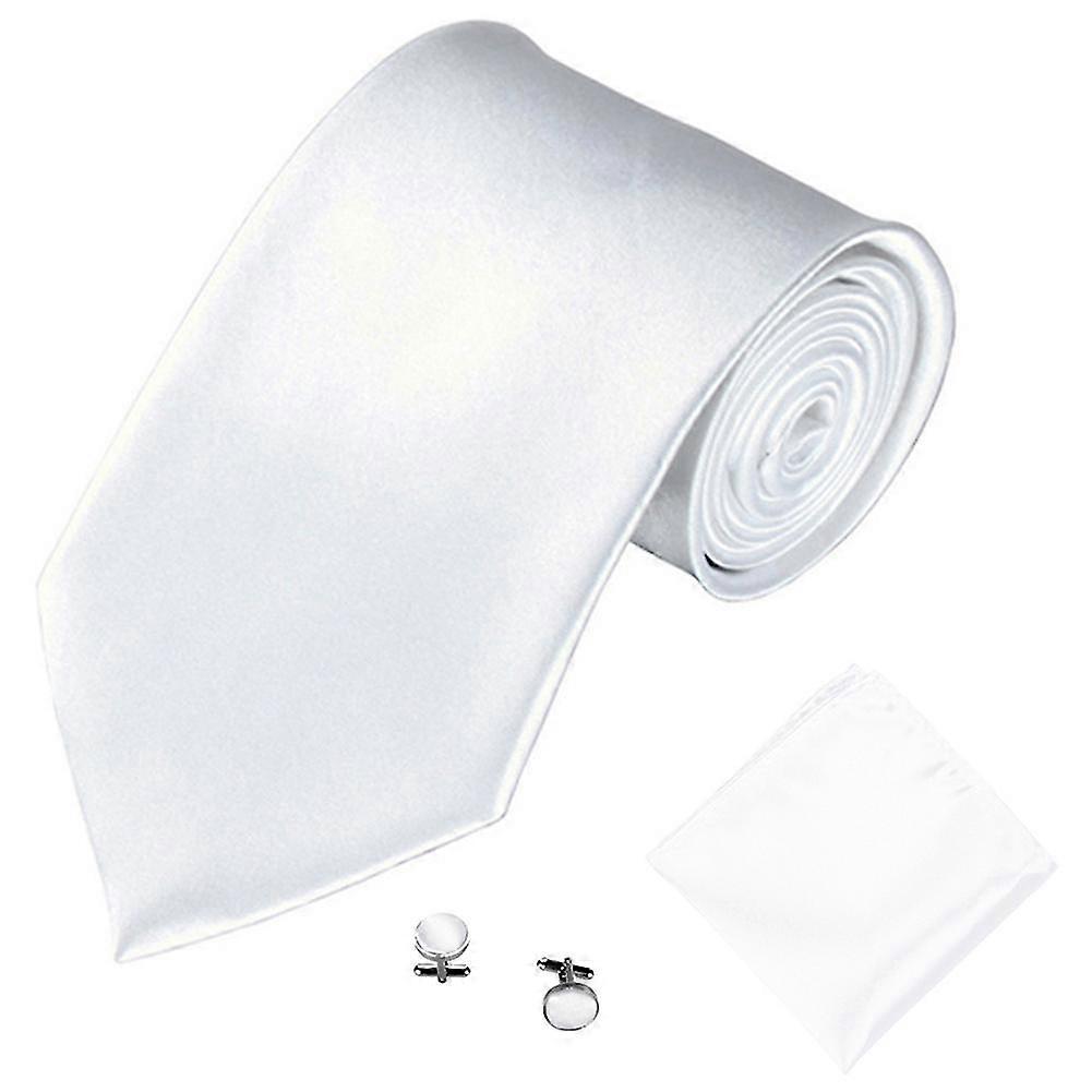 Herremode Ensfarvede dragter Slips Halskæde Manchetknapper Hanky Set Tuxedo Suit