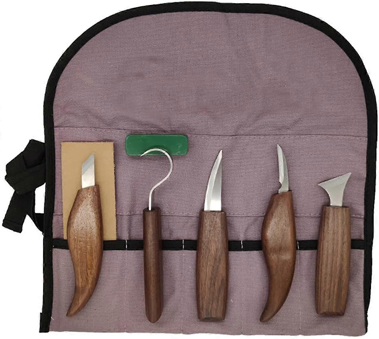 7 In 1 Hand Carved Woodworking Knife Set Model Crafting Tool Wood Carving Spoon Carving Knife