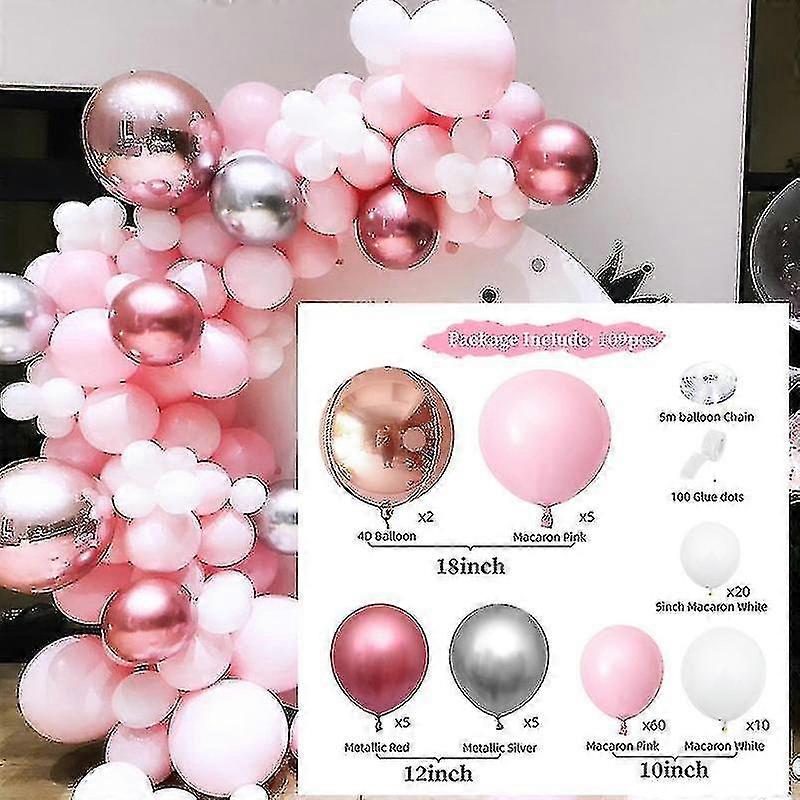 Pink Balloon Chain Set Sequin Balloon Package Party Decoration Wedding