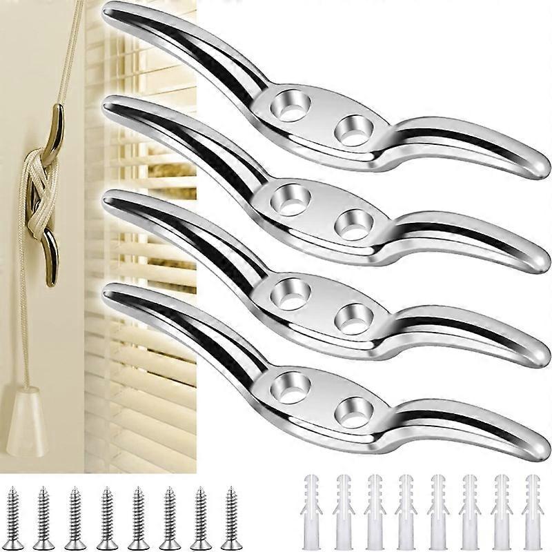 good Set of 4 Metal Cord Winder Hooks 66MM Blinds Curtain Cord Hooks Curtain Fixing Hooks