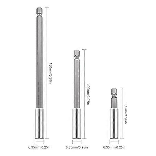 pcs Hexagonal Magnetic Drill Bit, 1/4", Drill Bit Extension Holder Screwdriver Extension, 5cm/10cm/15cm