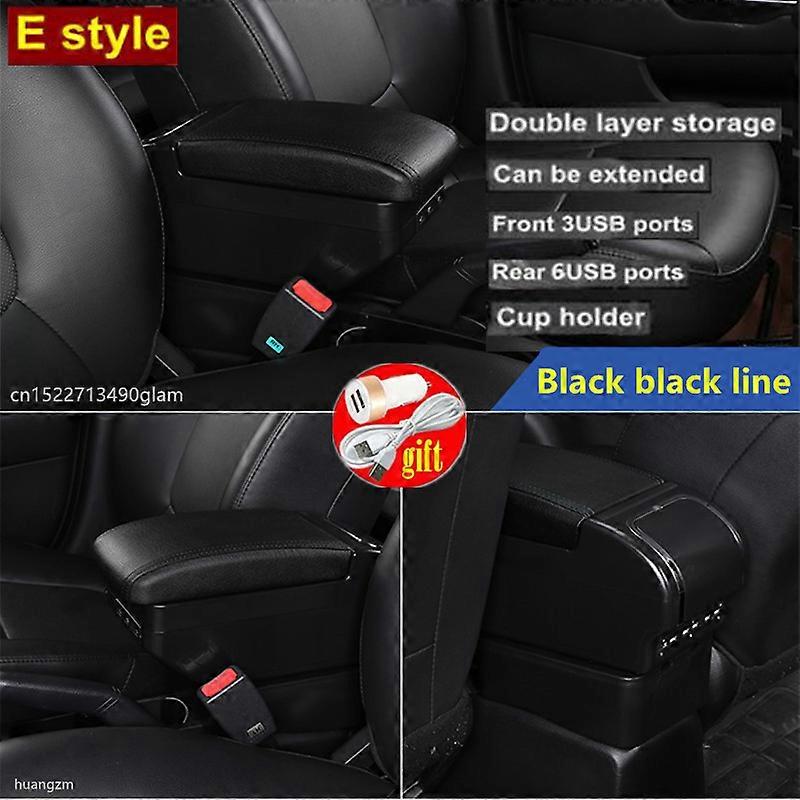 Armrest Box For Ford Fiesta 2011-2019 Dual layer Central Store Centre Console Box With Cup Holder Ashtray USB Retractable PU