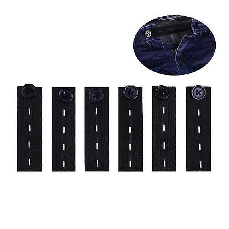 6pcs(Black) belt extender buckle adjustable maternity pants extender elastic band pregnancy belt black and white belly belt
