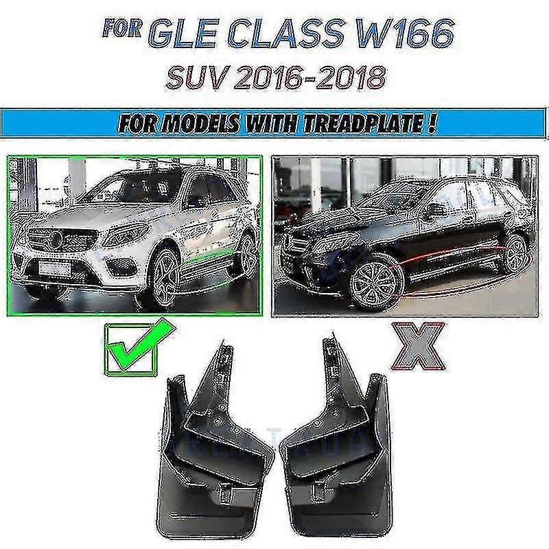 Exquisite Set Mud Flaps For Mercedes Benz Gle Class W166 2016 2017 2018 2019 Wrunning Board Mudflaps Splash Guards Front Rear Mudguards