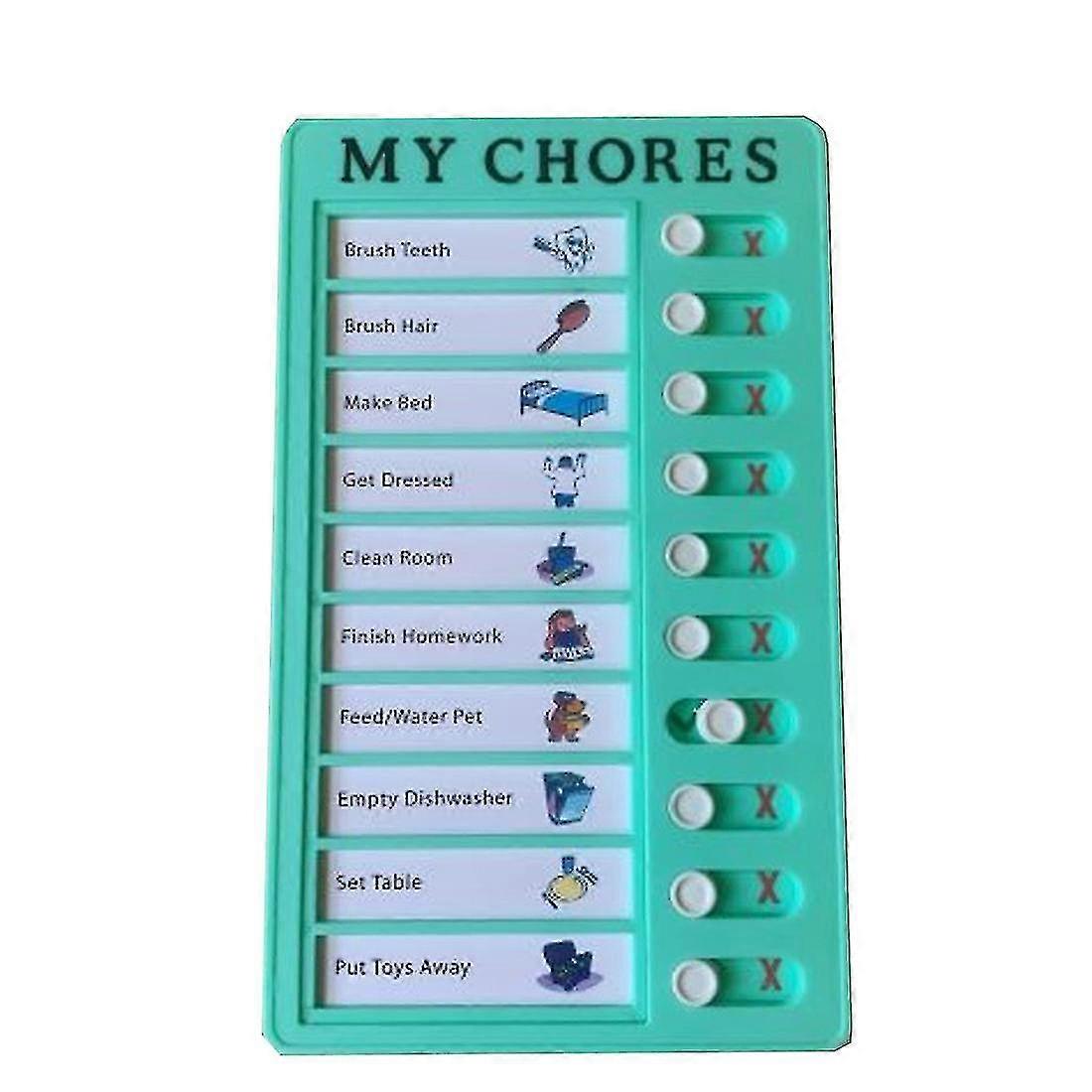 Memo Plastic Board Chores Checklist Board, My Chores Chart Board For Kids Children, List Board With Sliding Buttons,1pcd-