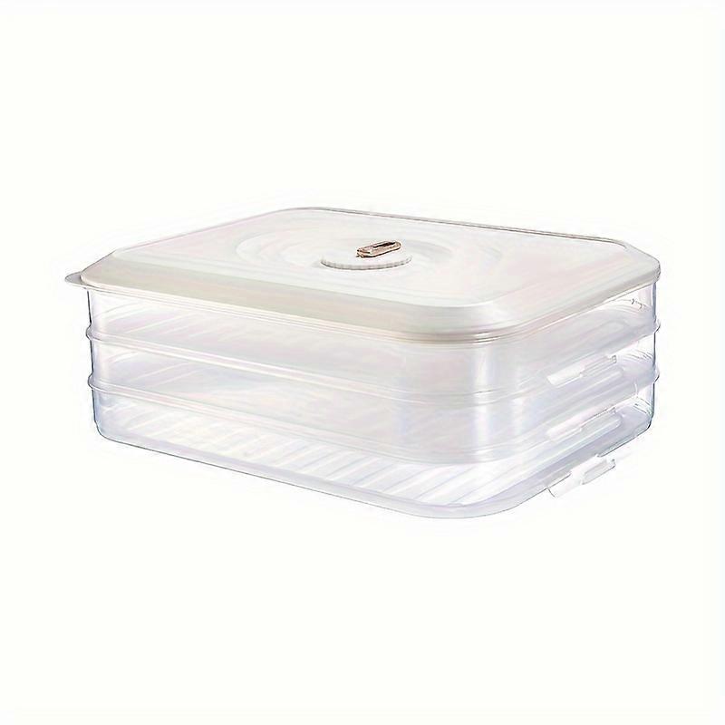Stackable Refrigerator Storage Bin Set with Lids - 3/4-Layer Design for Dumplings, Eggs, and Noodles - Space-Saving Kitchen Organizer