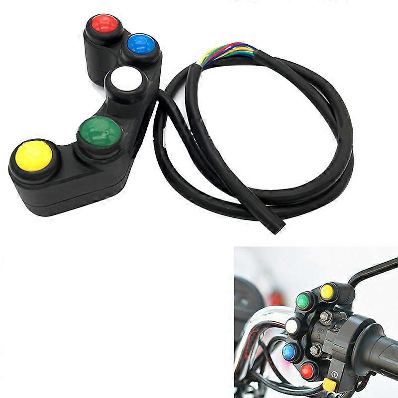 Universal 5 button Array Motorcycle Switches Race Bikes 22mm Handlebar Switches