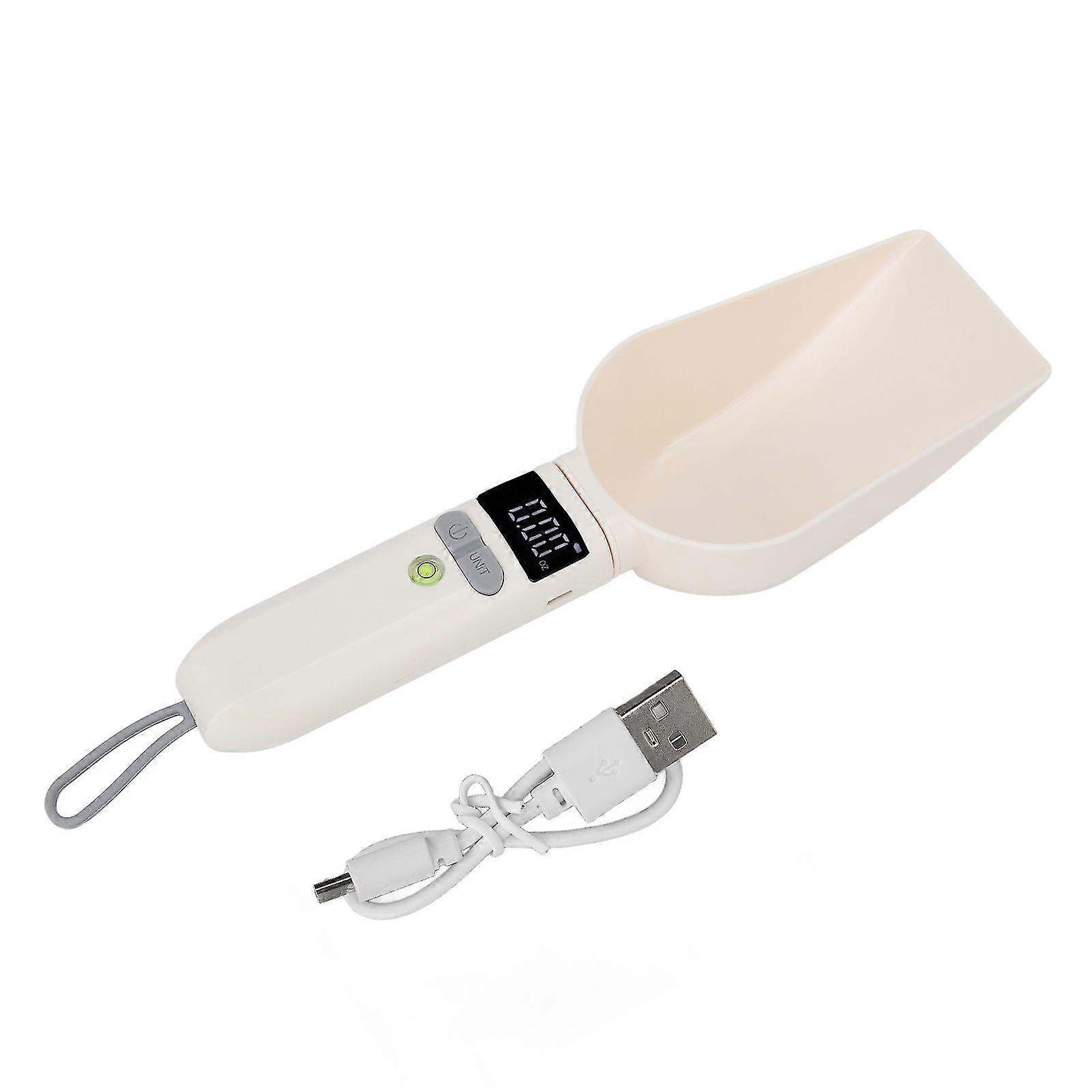 Pet Digital Weighing Spoon Scale - High Accuracy Detachable Digital Spoon for Pet Food - 3 Measurement Units - Food Grade Plastic - 800g250ml Capacit