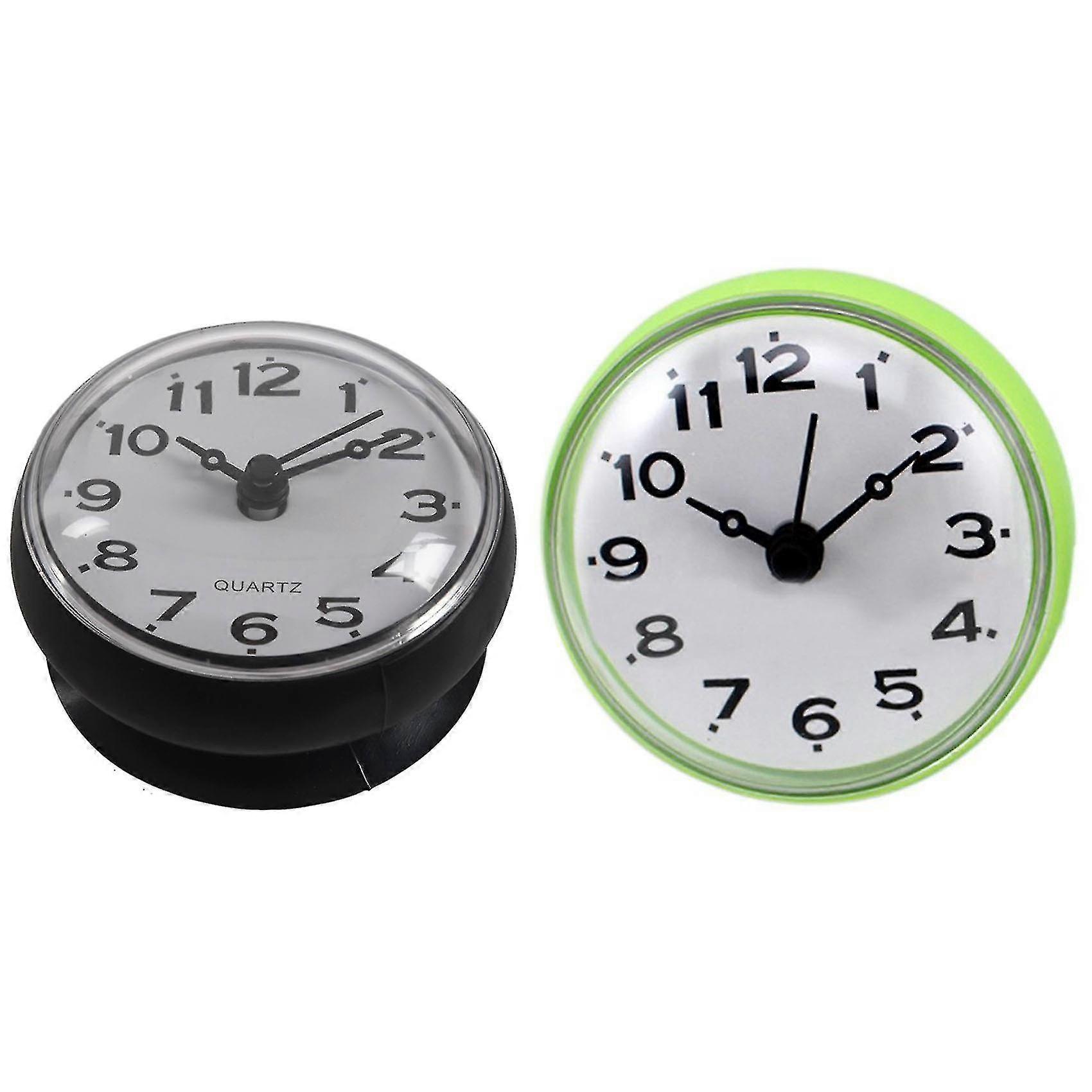 7cm Waterproof Kitchen Bathroom Shower Clock Suction Cup Wall Green