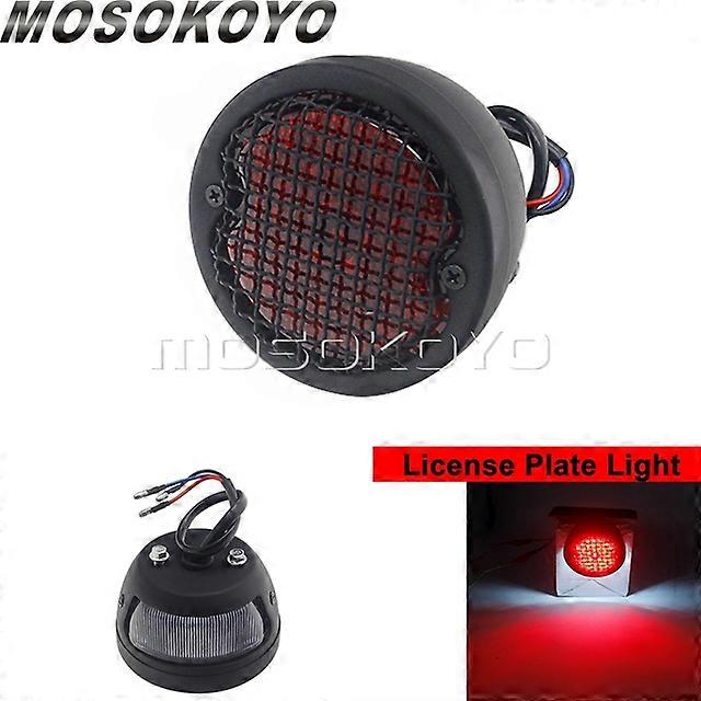 Feu Arrière LED Moto Universel - Lampe Stop Rouge 9 LEDs Pour Chopper, Bobber, Café Racer