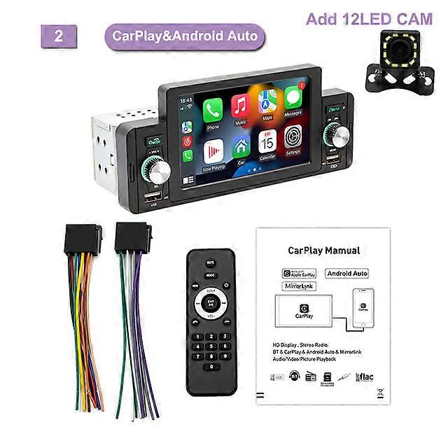 Car Radio Carplay Android Auto 1 Din Car MP5 Video Player With Bluetooth 5" Touch Screen Universal Automotive Multimedia