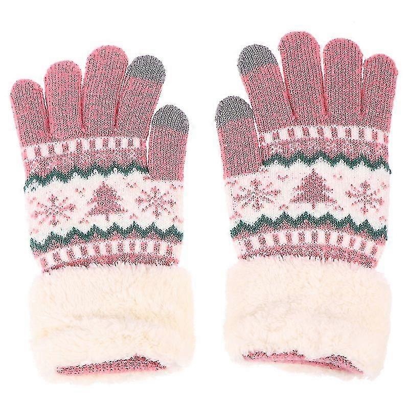 1pair Warm Knitted Hand Gloves