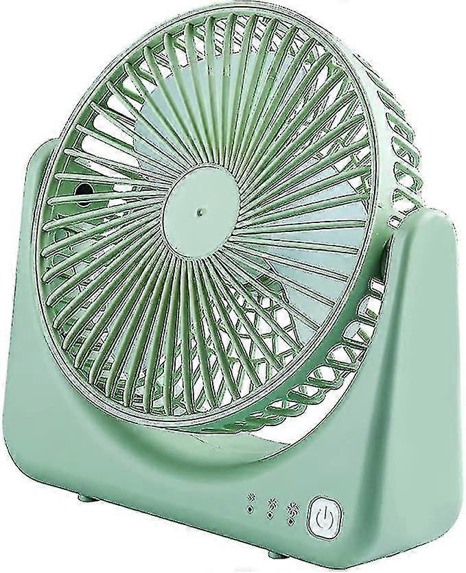 Silent Desk Fan Vertical Adjustable Handle 3 Gears - Green
