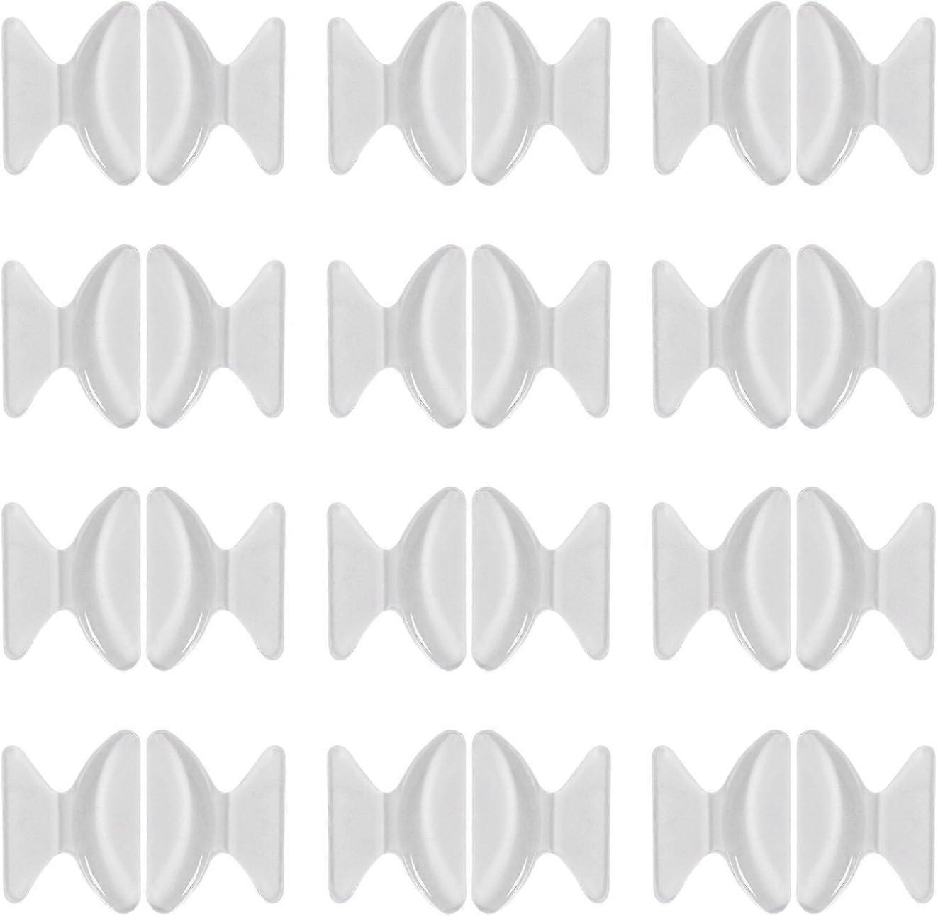 12 Pairs Non-Slip Silicone Nose Pads for Sunglasses Eyeglasses, Clear, 2.5mm