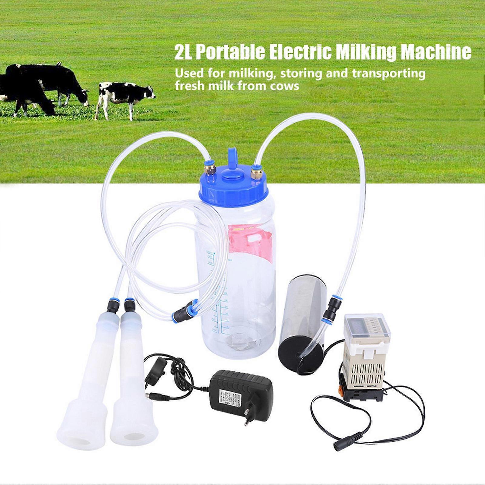 Portable Electric Milking Machine with Time Controller - 2L, EU Plug (100-250V)