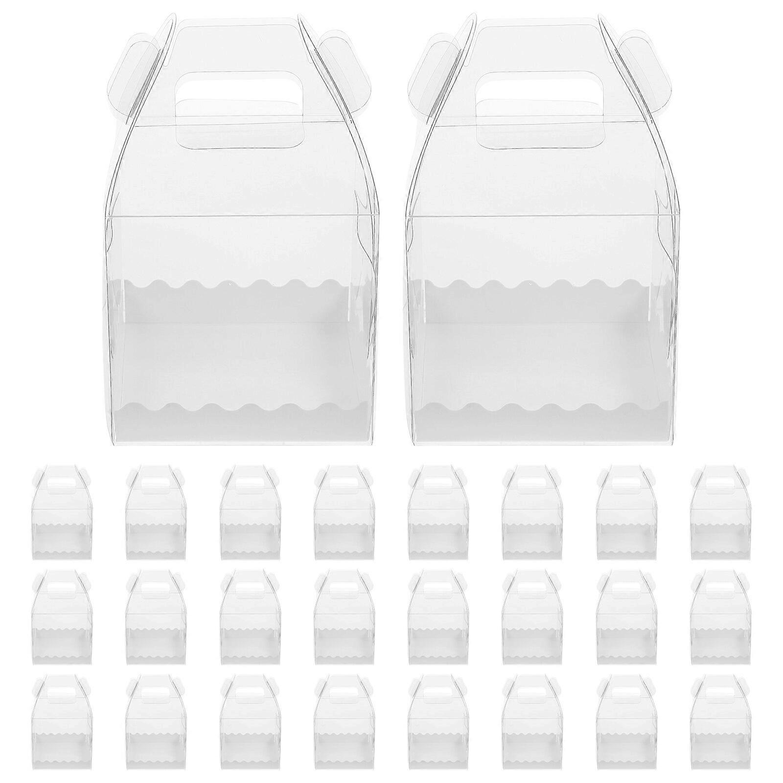 10Pcs Clear Cake Boxes Cake Boxes with Handles Portable Bakery Boxes Cake Wrapping Boxes
