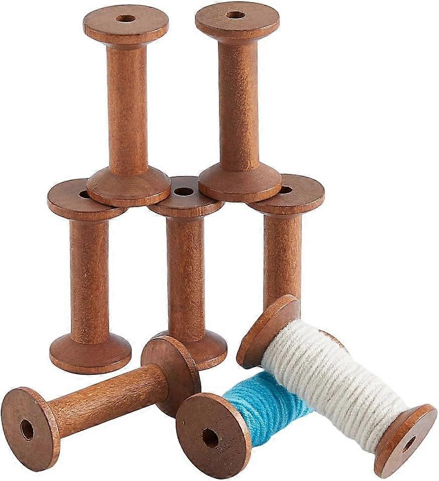 8Pcs Large Wood Spool 2.9x1.4 Inch Wooden Empty Spools Wire Weaving Bobbins Empty Thread Spools Sewing Embroidery Thread Spool Sewing Bobbins for Wire