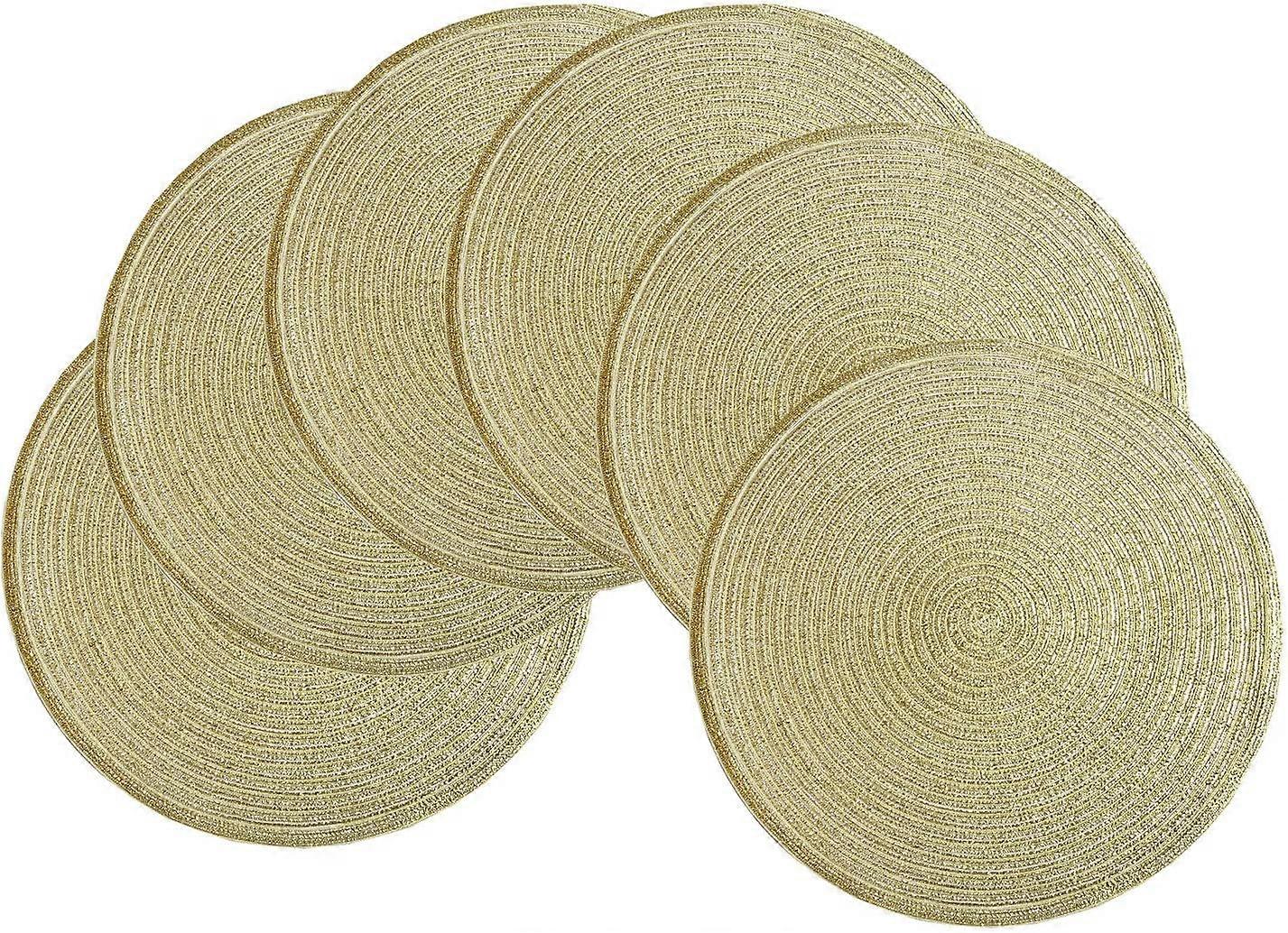 6 Pcs Round Woven Placemats