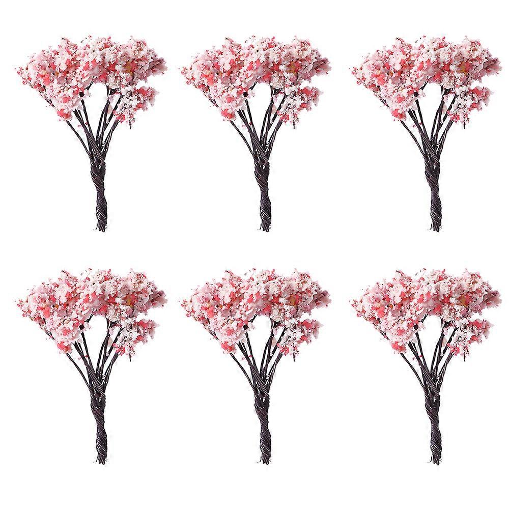6 PCS Table Top Decor Simulation Tree Wreath Container Micro Landscape Trees