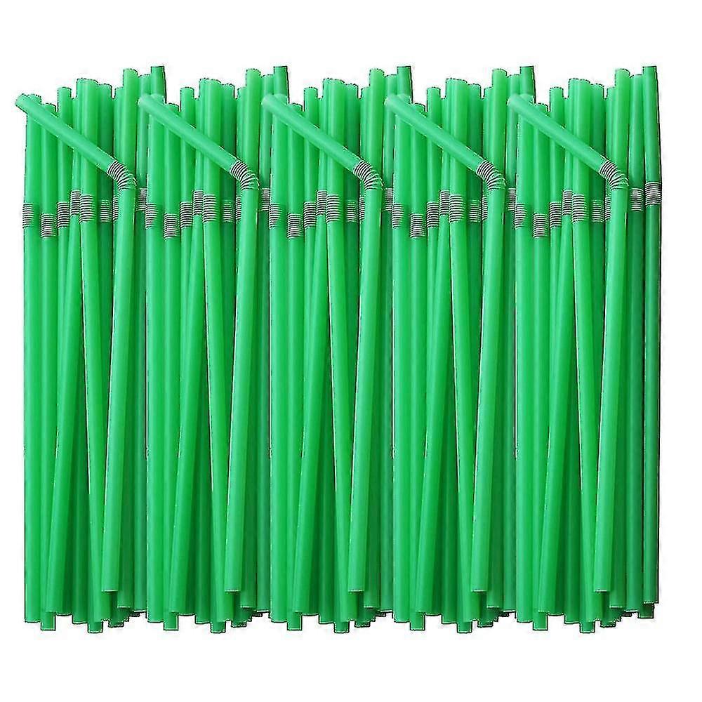 200 Pcs Extra Long Flexible Plastic Drinking Straws, Colorful Disposable Straws