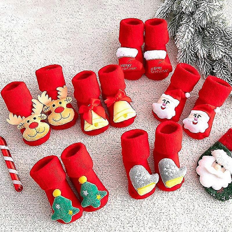 3 pár baba karácsonyi zokni csúszásgátló pamut zokni, karácsonyi születésnapi ajándékok