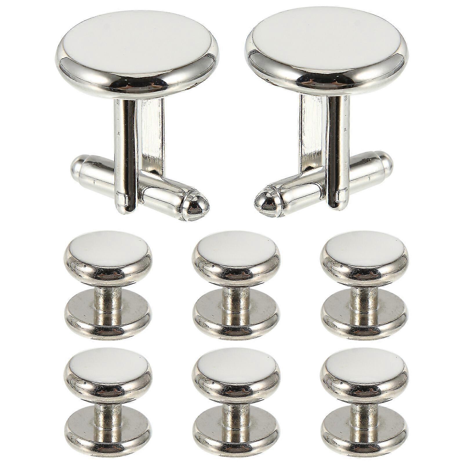 1 Set 8pcs French Style Hemd Manschettenknöpfe Männliche Manschettenknöpfe Runde Bastelarbeiten Manschettenknöpfe