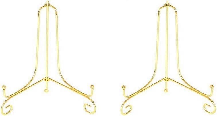 2 pcs 6" Iron Display Stand,Gold Iron Easel Plate