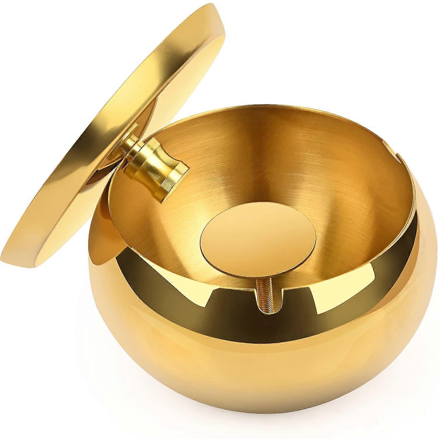 Ny produkt,Askkopp, Stor XXL utomhusaskkopp, Ultraresistent askkopp, Bort från stormen,, Guld