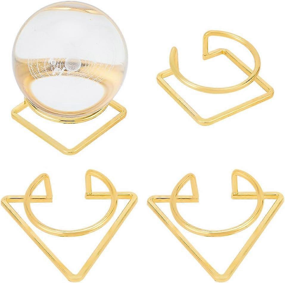 DIY 4pcs Metal Ball Display Stand 2 Styles Golden Crystal Ball Holder Lensball Base Sphere Display Rack for Globe Balls Easel Glass Bowl Flowering Cry