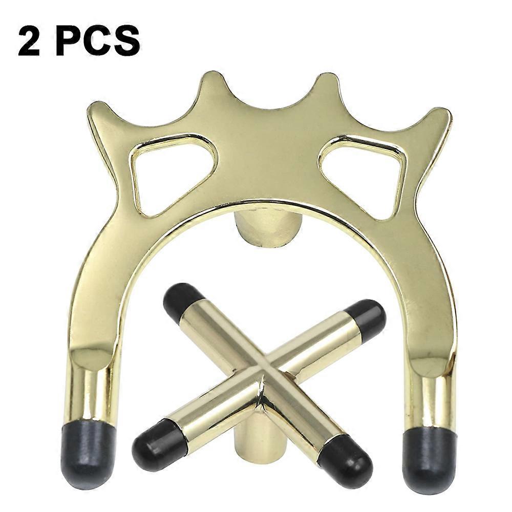 2 pcs Billiards Pool Cue Stick , Pool Cue Accessory Billiards Imitation Copper Frame Head American Snooker Cue Rack Pole Fork Cross Fork High Fork