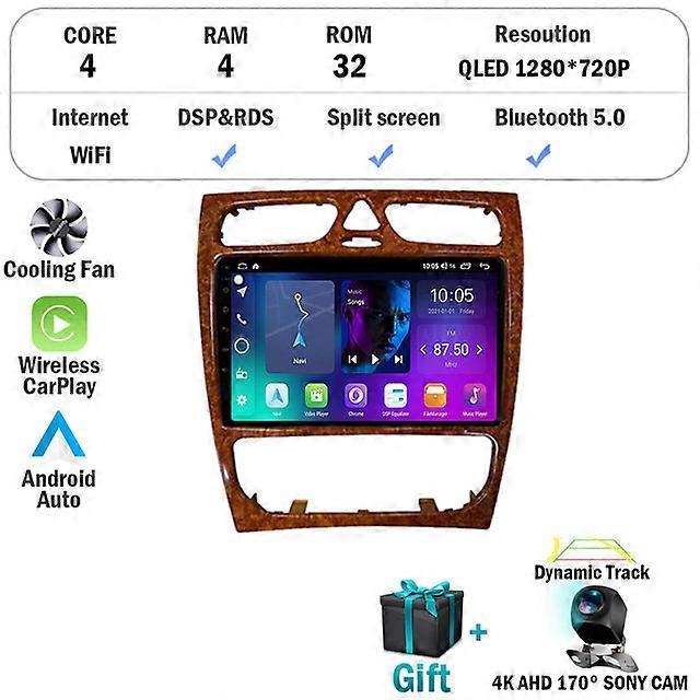 Android 12 For Mercedes Benz C Class W203 C200 C320 C350 CLK W209 2002-2005 Car Radio GPS Carplay Multimedia Player Video