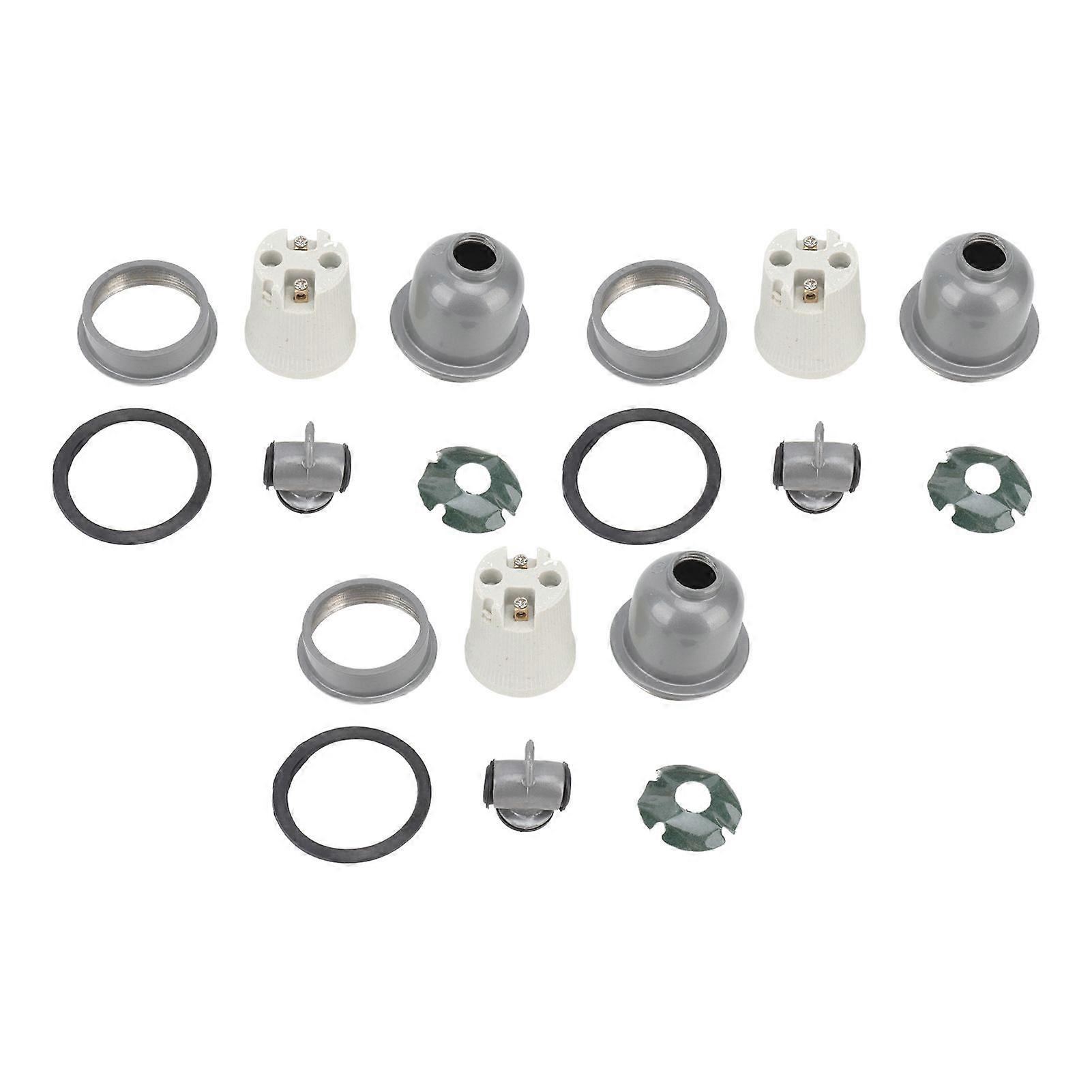 3PCS E27 Interface Lamp Socket Waterproof Thermal Insulation Small Tee Ceramic Light Holder