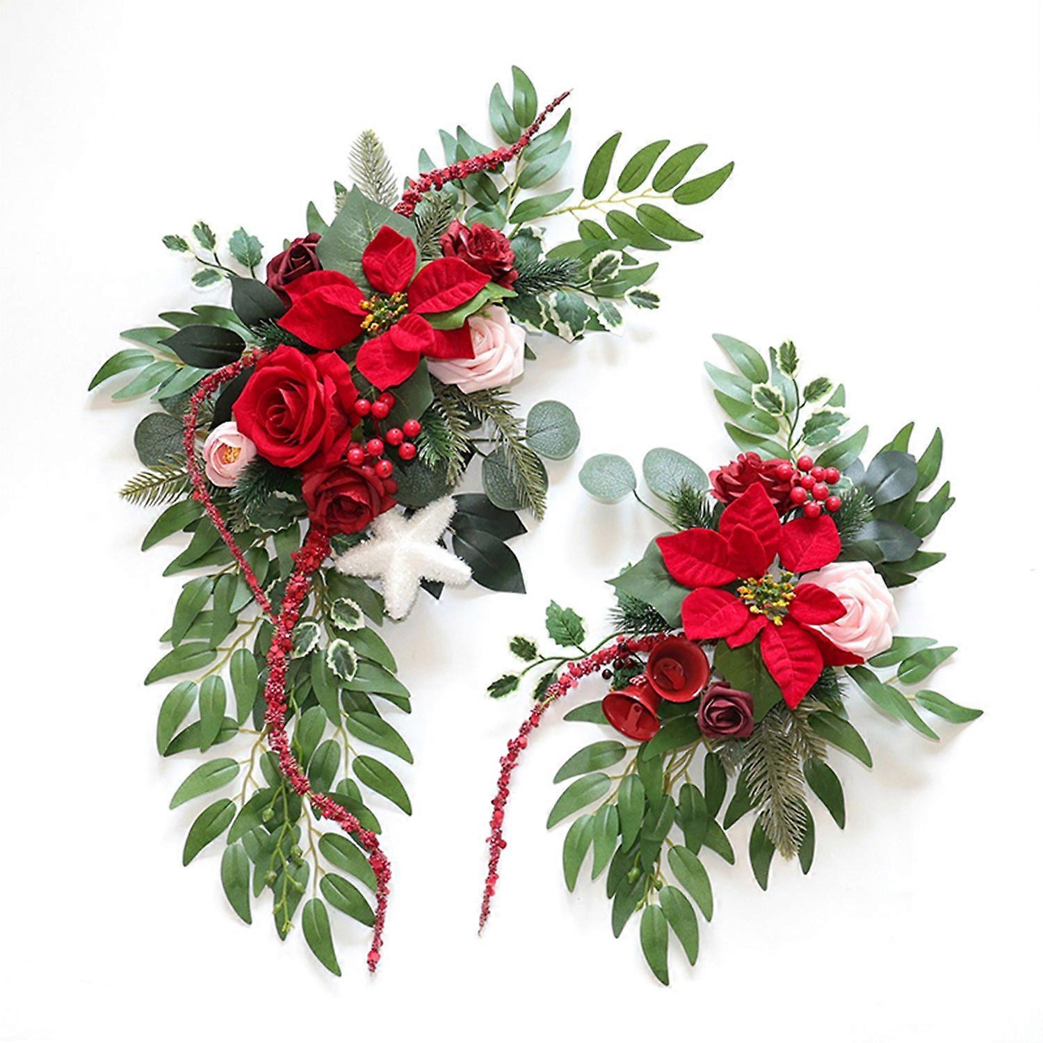 [安德在线]（下单备注：飞机盒装。采购费用已含3元包装）（YB79圣诞款）圣诞仿真花迎宾花指示牌花桌花摄影装饰节庆用品