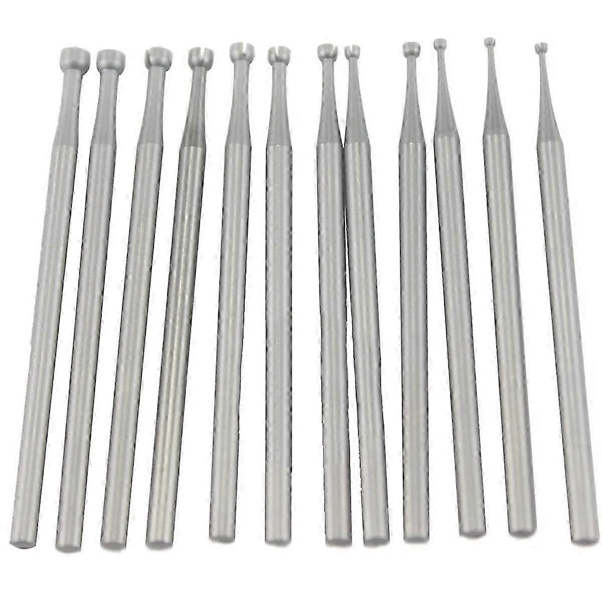 12 Pcs Open Mouth Cup Burr - 3/32in Shank Open Mouth Cup Shape Wire Rounder Bits Jewelry Setting Lapidary Making Bits