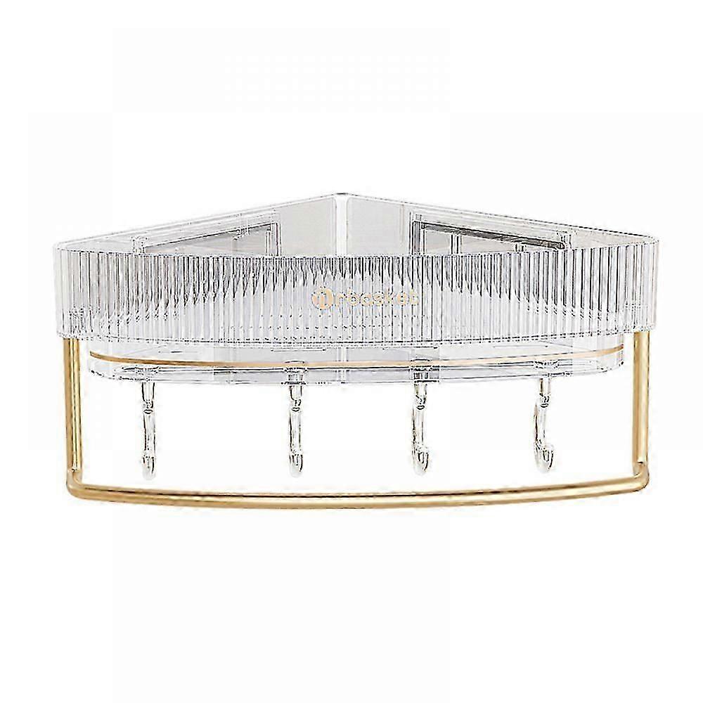 Corner Floating Shelf Wall Mounted Multifunctional Modern Shelf with Hanger for Bathroom