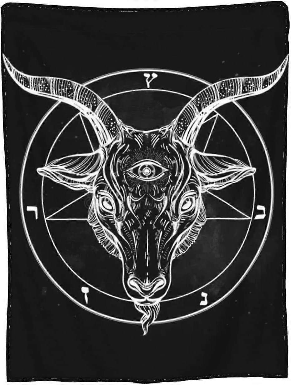 Baphomet Demon Pentagram Design fløjl blødt tæppe varmt tæppe til sofa indretning MA-546