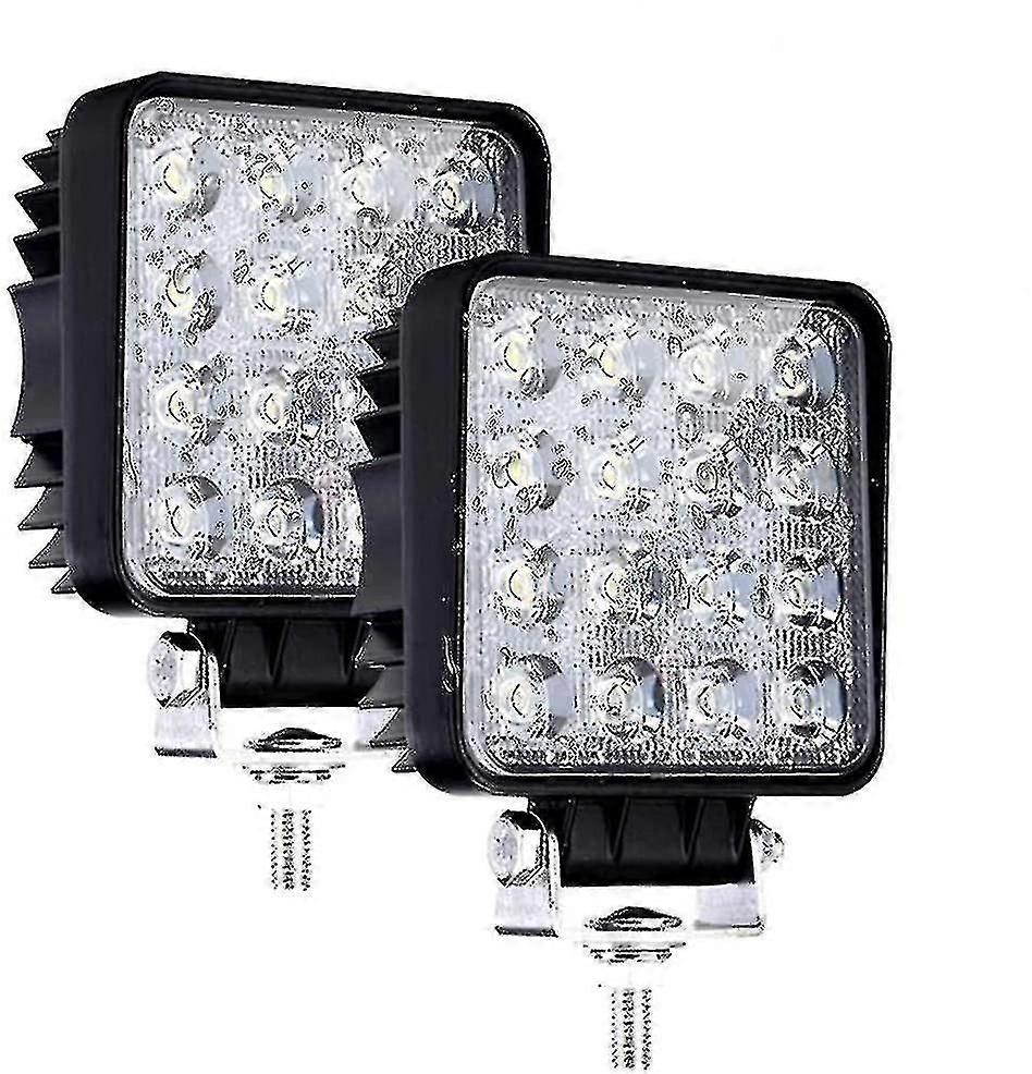 Led Work Light, 2 Pcs 48w Flood Led Light Bar For Car Tractor Offroad