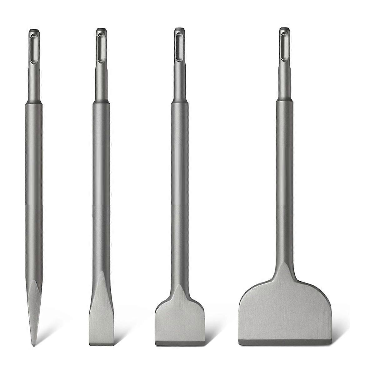 SDS Chisel Set, 4pcs Tile Removal Chisel Bits for SDS Plus Rotary Hammer Drill Attachments, for Dem