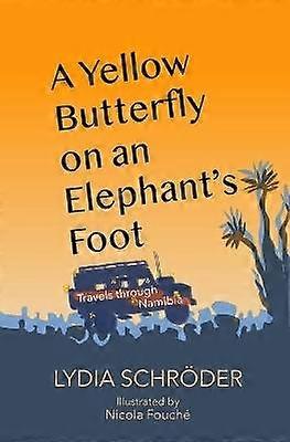 A yellow butterfly on an elephant's foot
