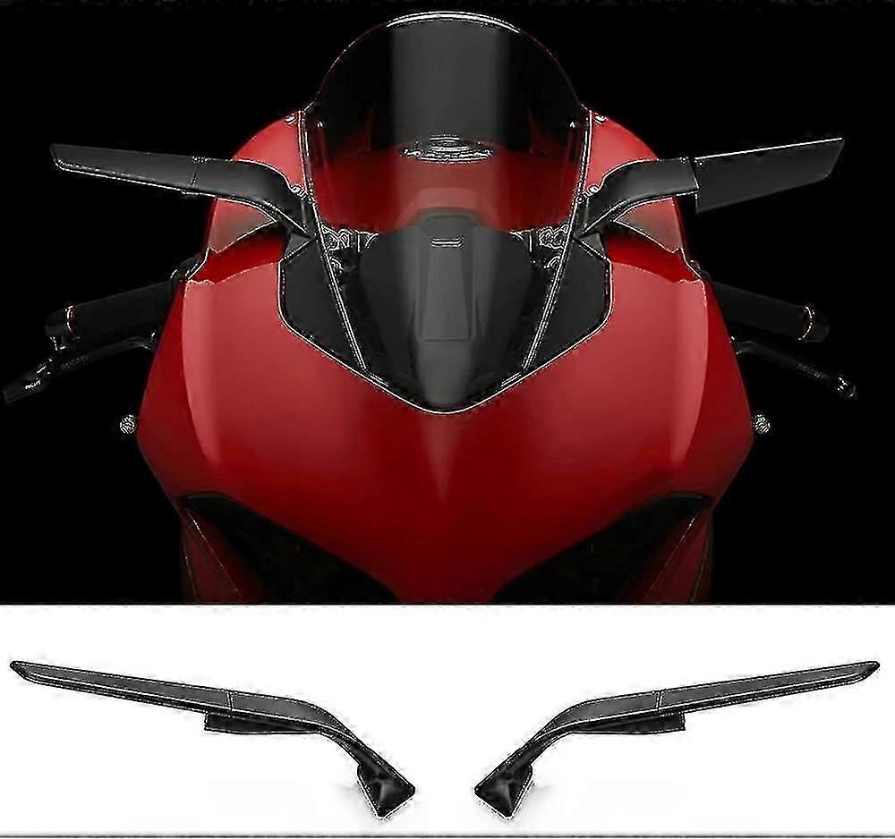Motorcycle Side Rear View Mirrors Compatible With Ducati Panigale V2 V4 959 1299 - Adjustable Rotating Windwing Rearview Mirror - MXBC