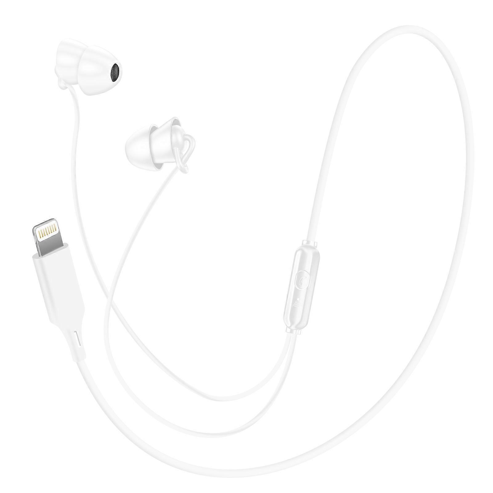 Lightning Wired Earphones with Microphone, White