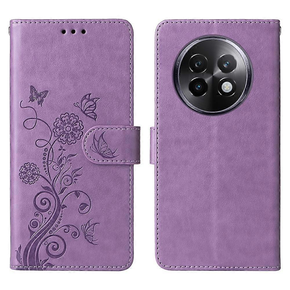Embossed Butterfly Flowers Leather Phone Case